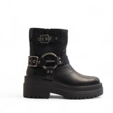 Europeon Union Women Black Leather Half Boot #3296
